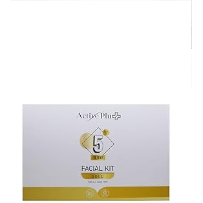 ACTIVE PLUS 5-IN-1 GOLD FACIAL KIT  LUXURIOUS SKINCARE SET FOR GLOWING & RADIANT SKIN  CLEANSER, SCRUB, MASK, TONER & MOISTURIZER  FOR ALL SKIN TYPES - Image 1